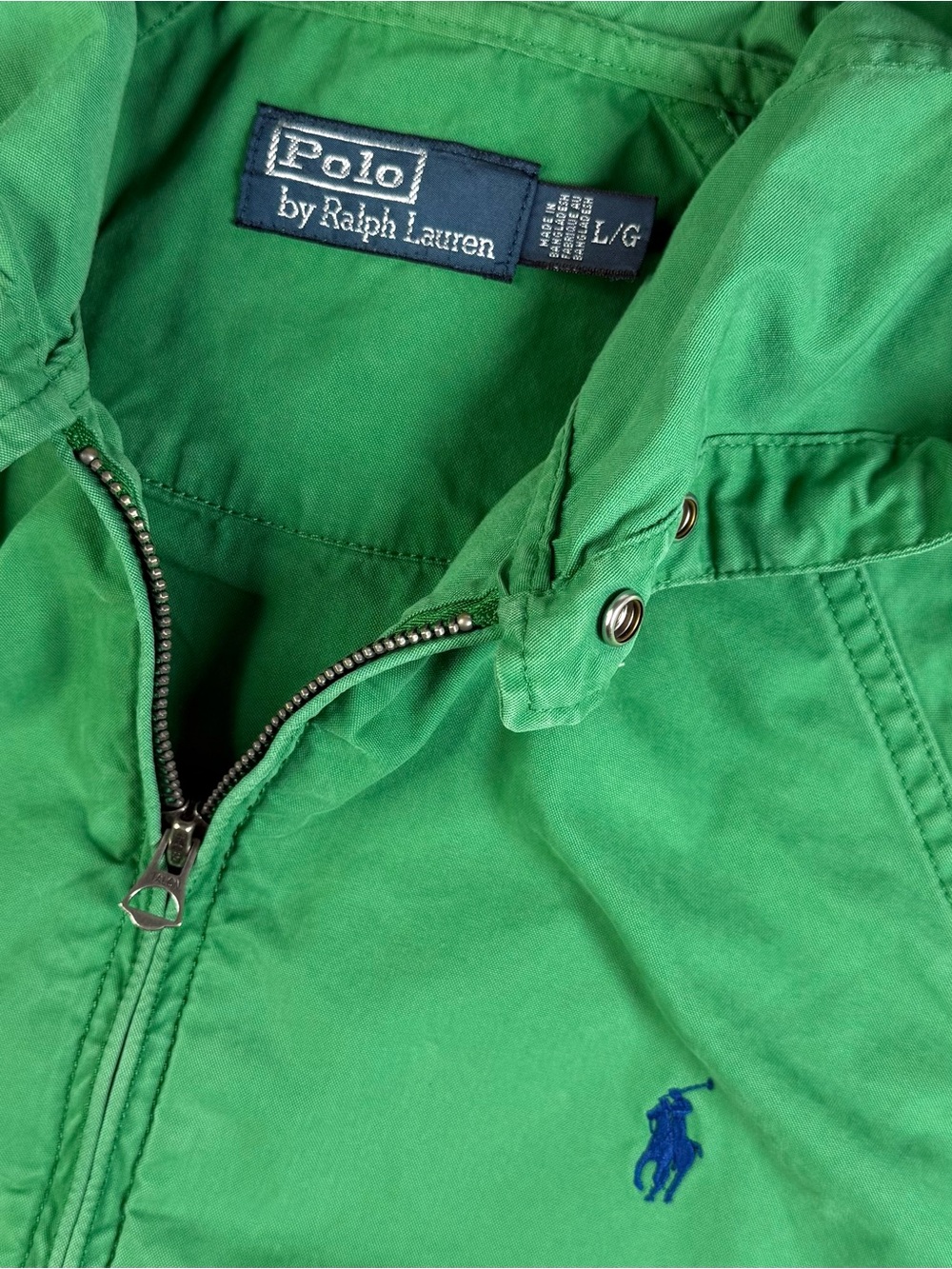 Polo Ralph Lauren Green Hooded Cotton Twill Jacket Men’s Large - Picture 10 of 11